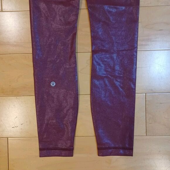 NWT Lululemon Wunder Train HR Tight 25" *Foil -Radiate Foil Print Red Merlot 2 - Picture 7 of 12